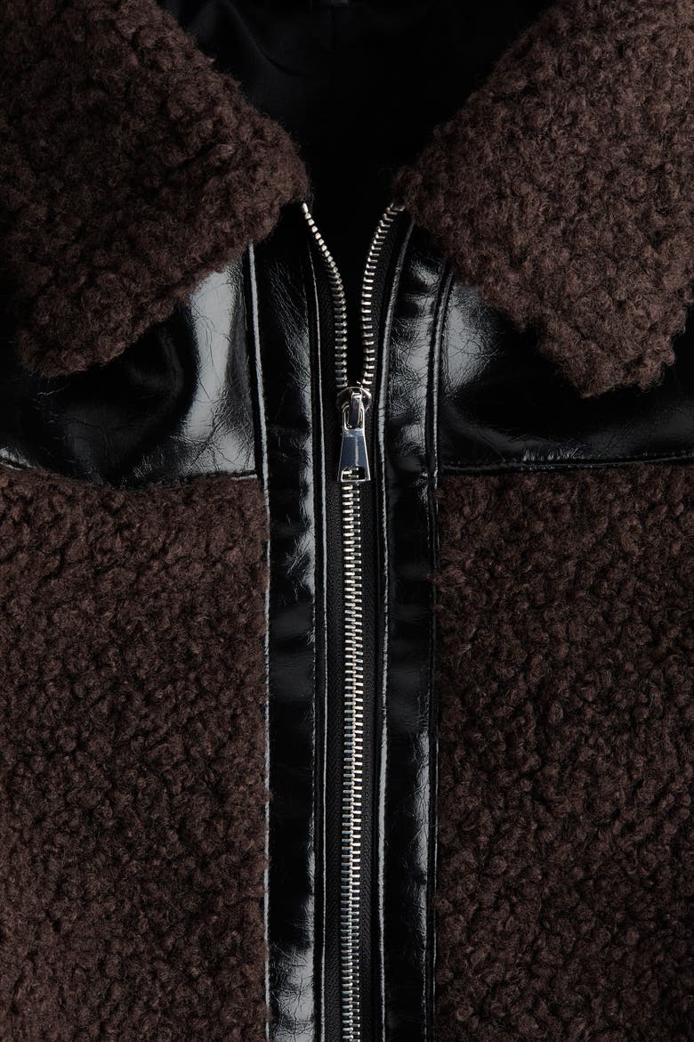Teddy Jacket, Alternate, color, Dark brown
