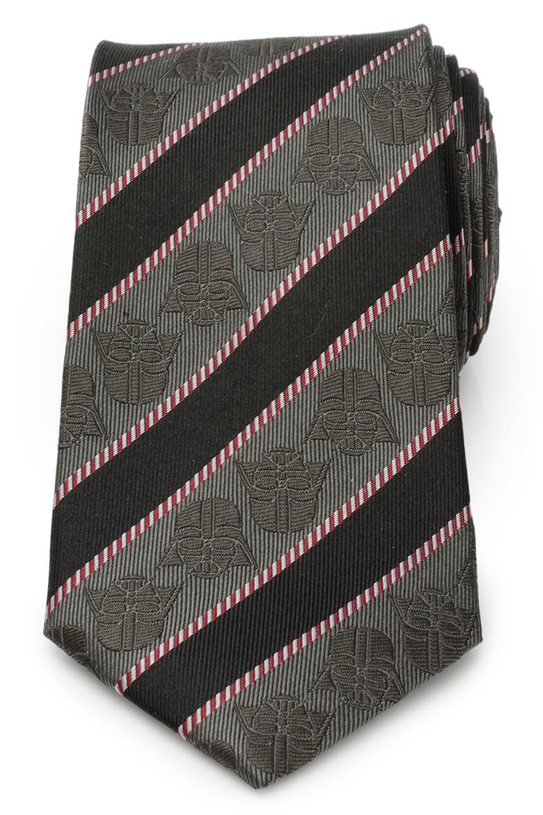 Vader Stripe Silk Blend Tie, Main, color, BLACK