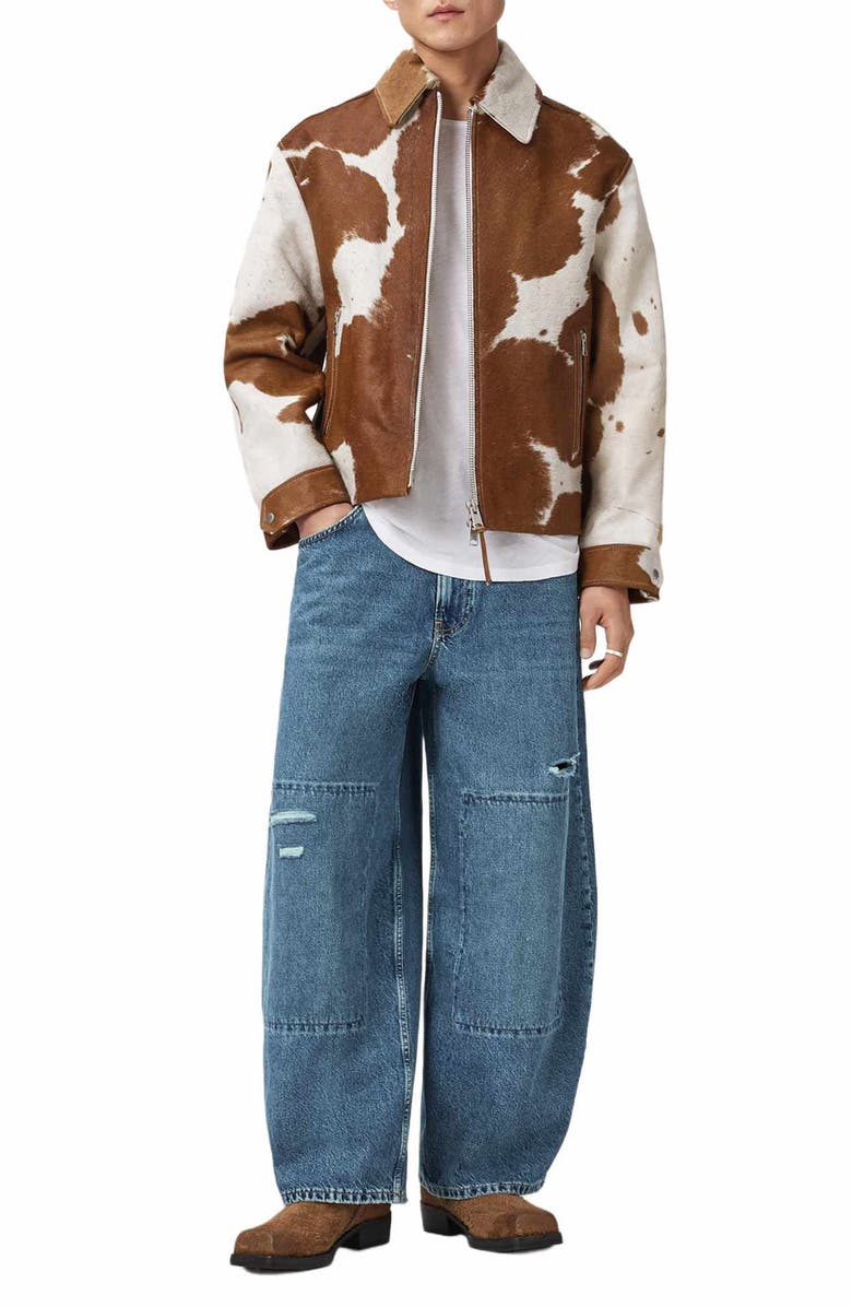 AllSaints Slouchy Barrel Leg Jeans, Alternate, color, Destroy Mid Indigo