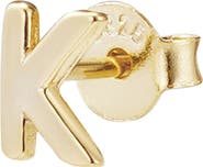 ADORNIA FINE Initial 925 Sterling Silver Stud Earring