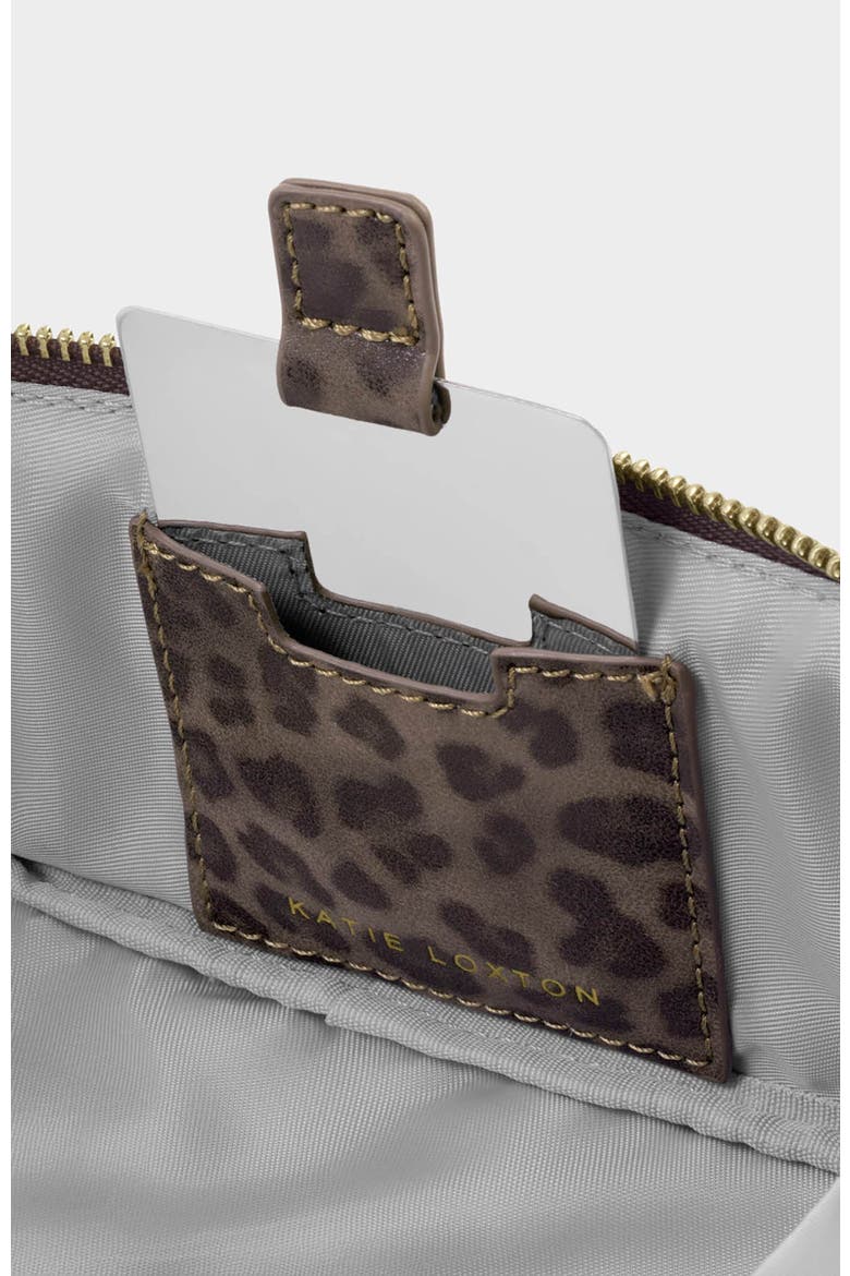 Fold-Out Mirror Make Up Bag, Alternate, color, Leopard