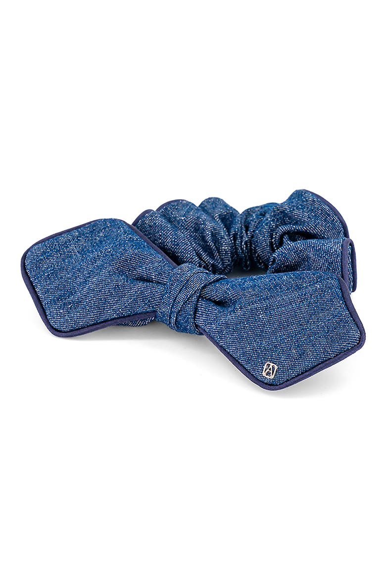 Bow Cotton Blend Scrunchie, Alternate, color, BLUE
