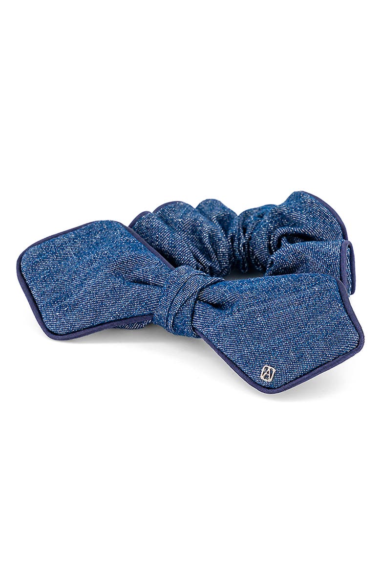 Alexandre de Paris Bow Cotton Blend Scrunchie, Alternate, color, 