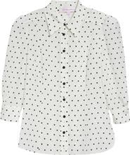 Carolina Herrera Polka Dot Silk Button-Up Shirt
