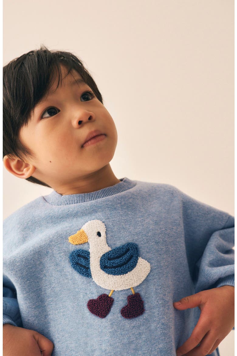 Kids' Goosing Around Cotton Blend Sweatshirt, Alternate, color, BLUE