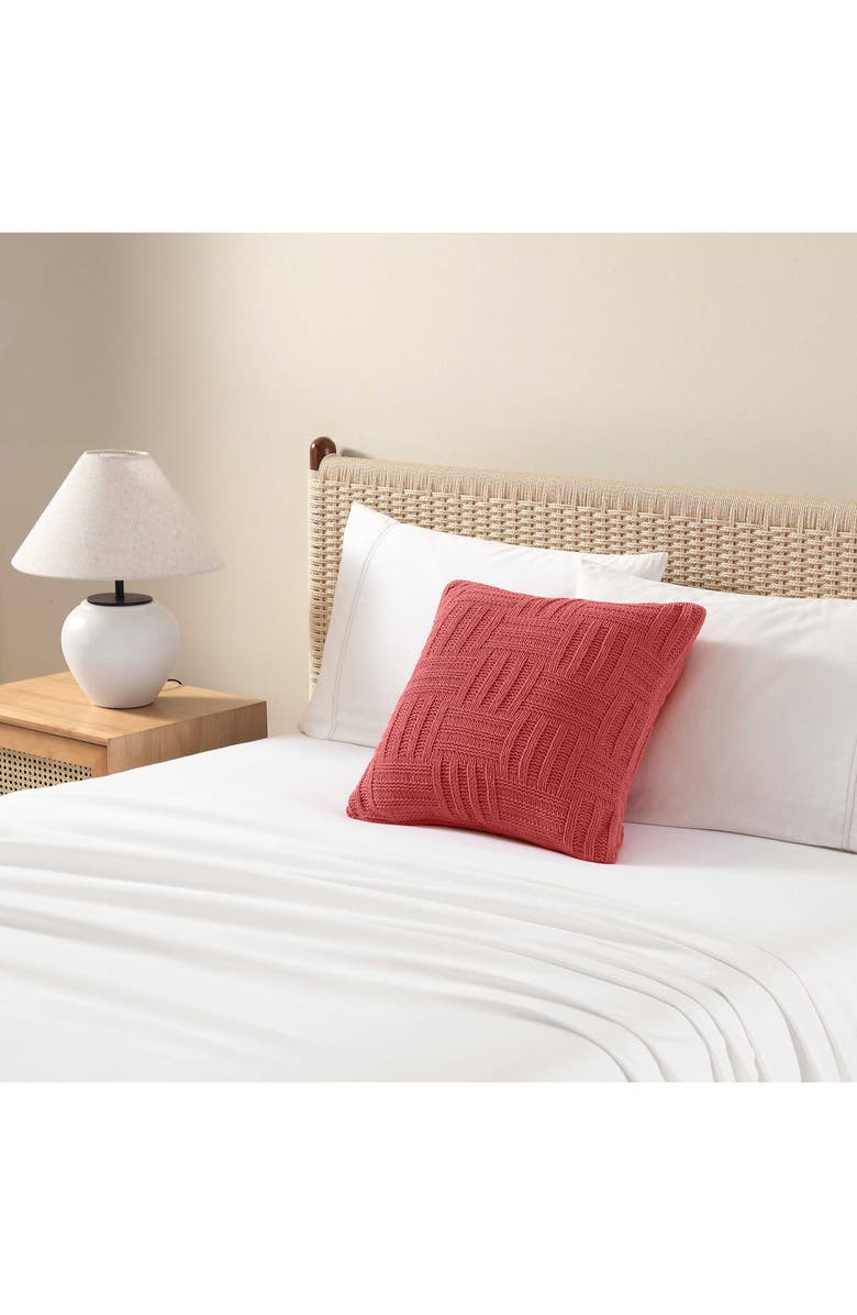 Tommy Bahama Chain Basket Square Throw Pillow, Alternate, color, Dark Orange