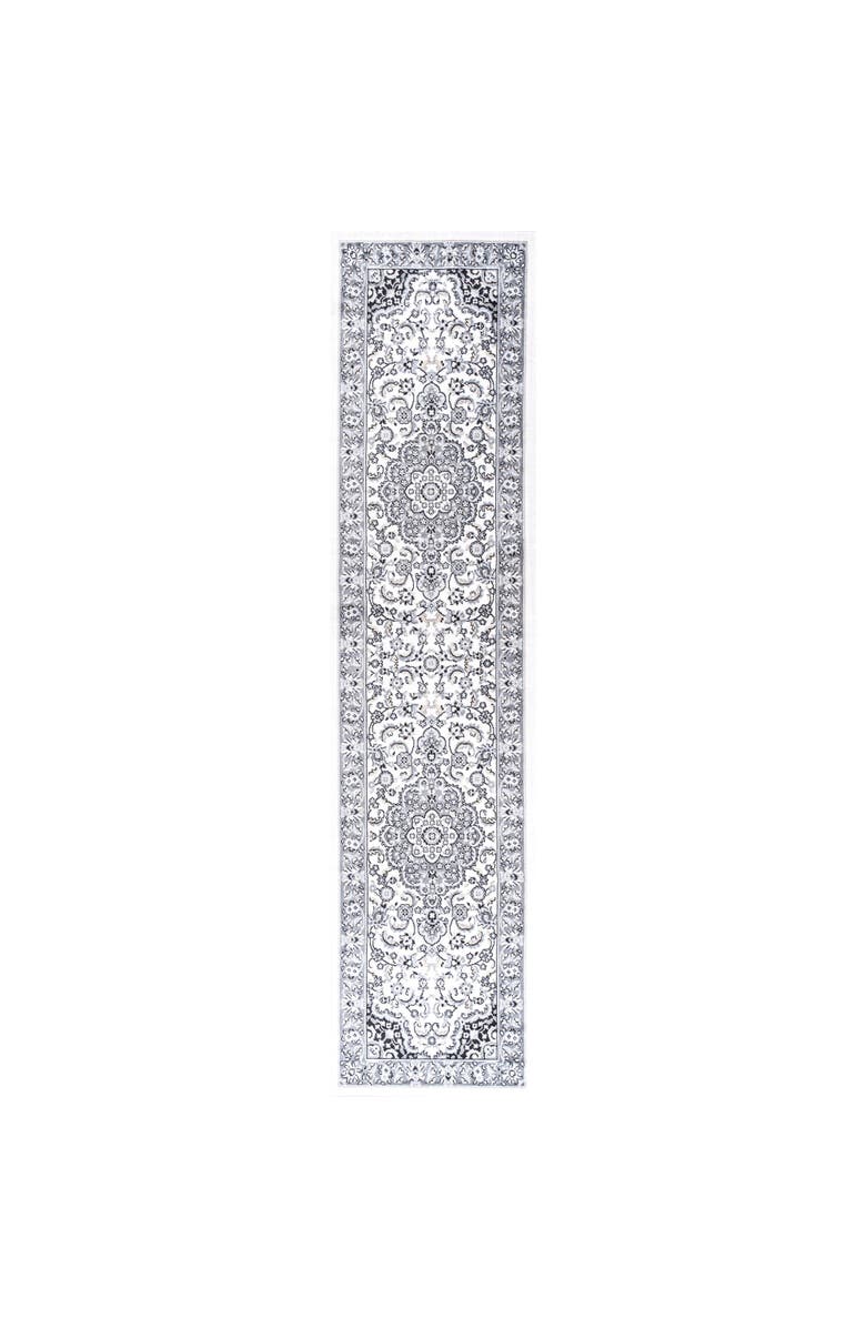 JONATHAN Y Palmette Modern Persian Floral Area Rug, Main, color, Gray/Cream