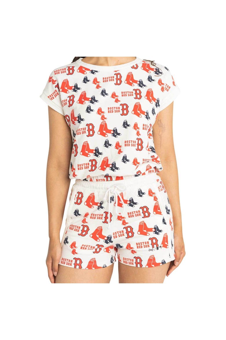 Women's Lusso  White Boston Red Sox Marge Shorts, Alternate, color, White