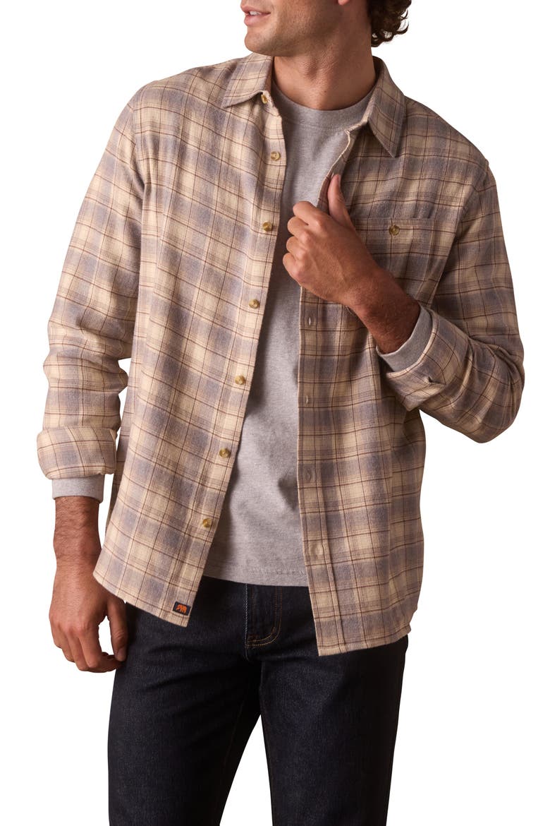 Hudson Flannel Button-Up Shirt, Main, color, CREAM PLAID