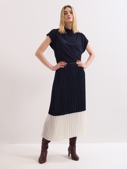 Eleanor Pleated Midi Skirt