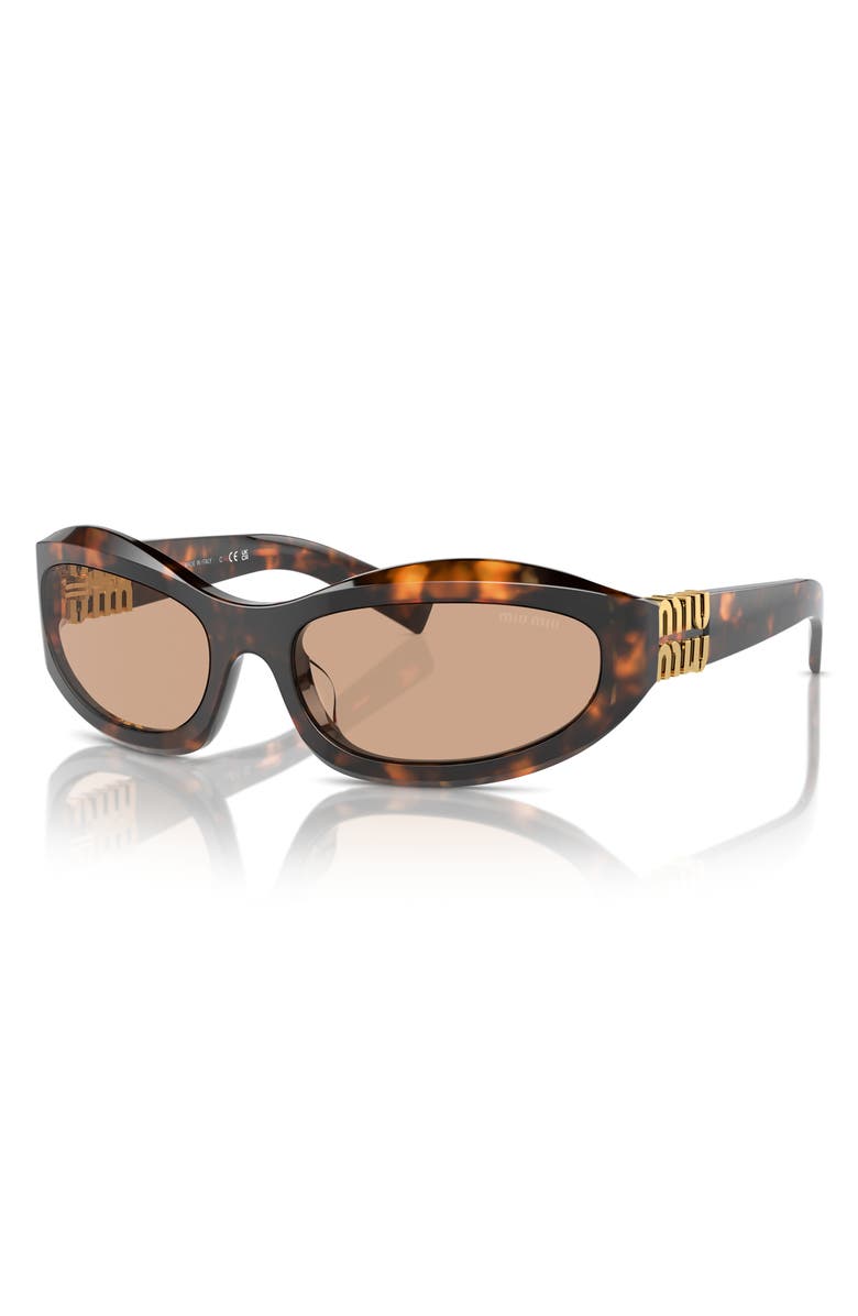 Miu Miu 61mm Oval Sunglasses, Alternate, color, Blond Hav