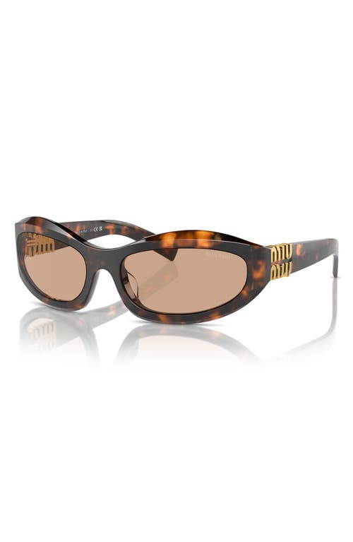 Miu Miu 61mm Oval Sunglasses In Blond Hav