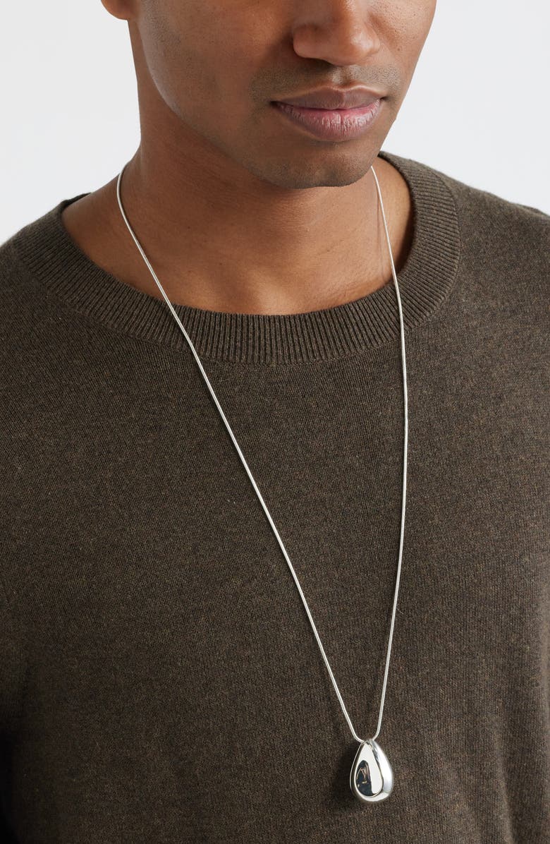 Nordstrom Polished Teardrop Pendant Necklace, Alternate, color, Silver