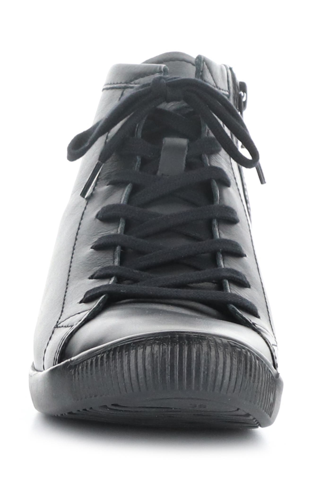 Ibbi Lace-Up Sneaker, Alternate, color, 022 BLACK SUPPLE LEA