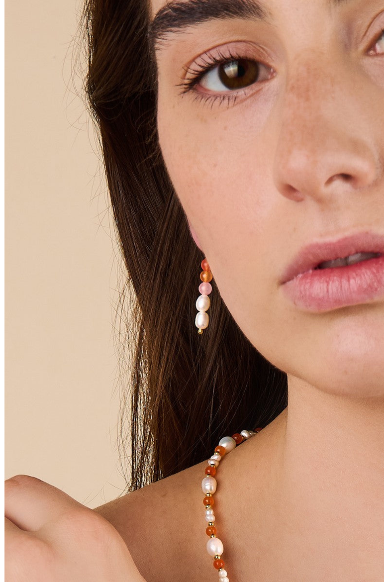 Aria Pearl Bead Earrings, Alternate, color, Pearl Pink