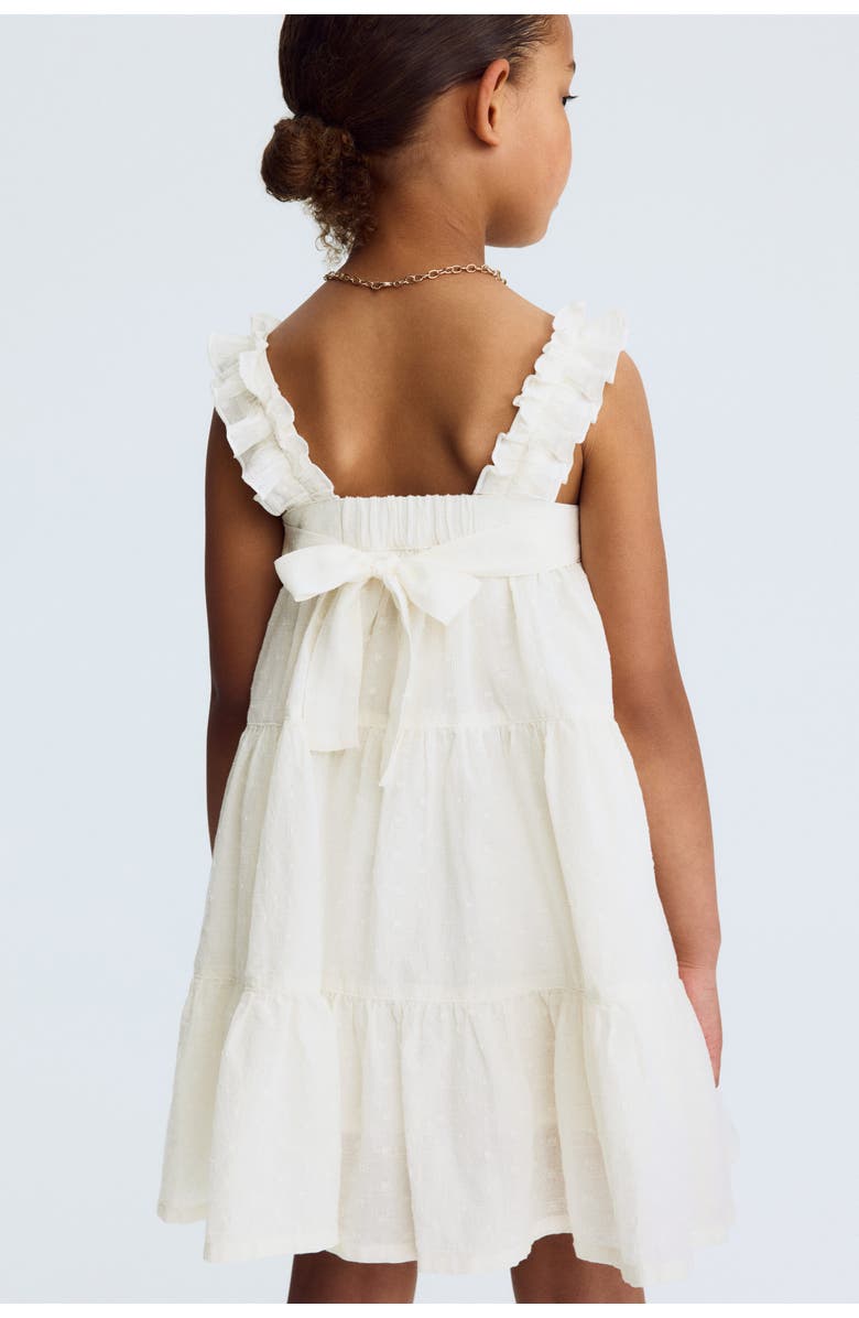 H&M Tiered Cotton Dress, Alternate, color, Cream
