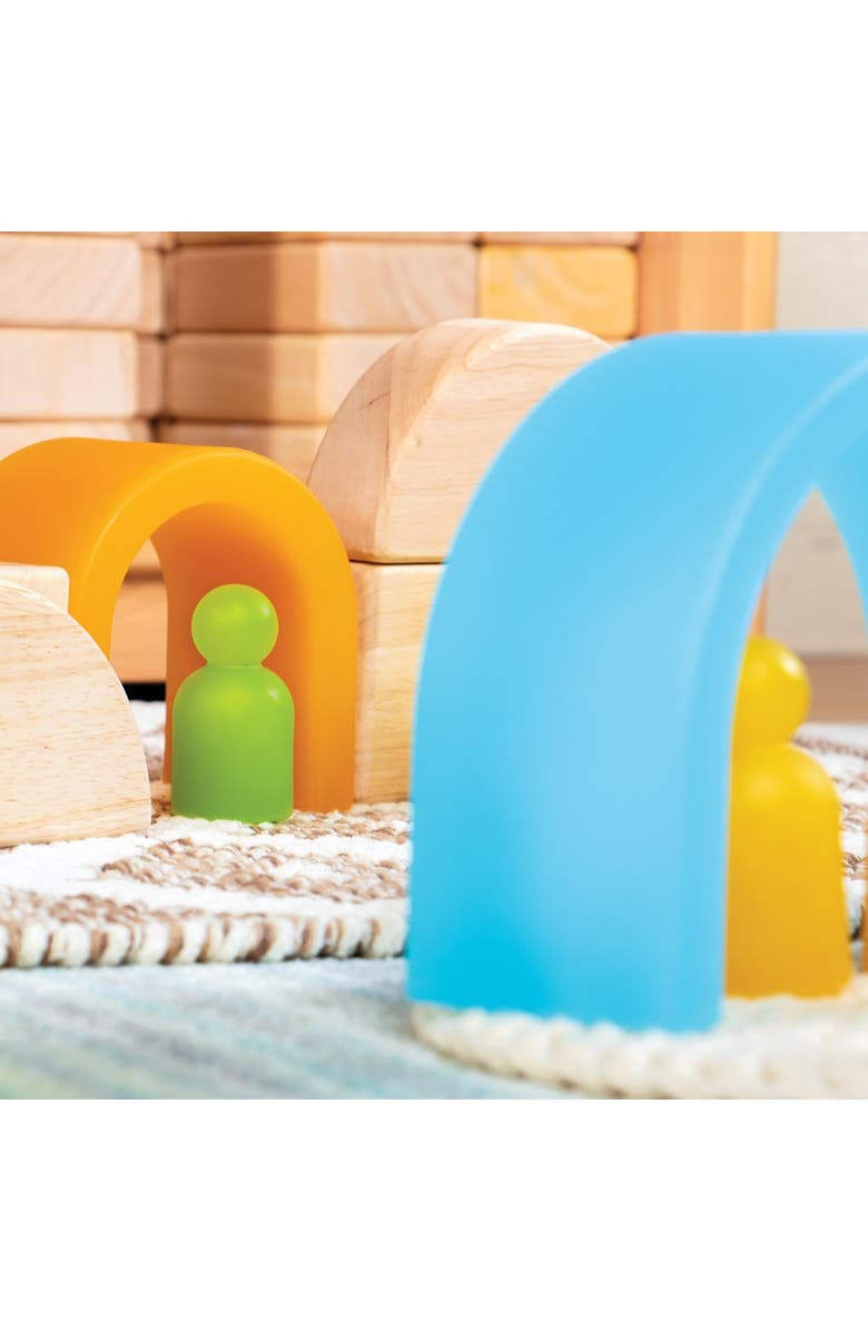 Kaplan Early Learning Company Discovery Stackers - Natural Tall Arch - 5 Pieces, Alternate, color, Natural