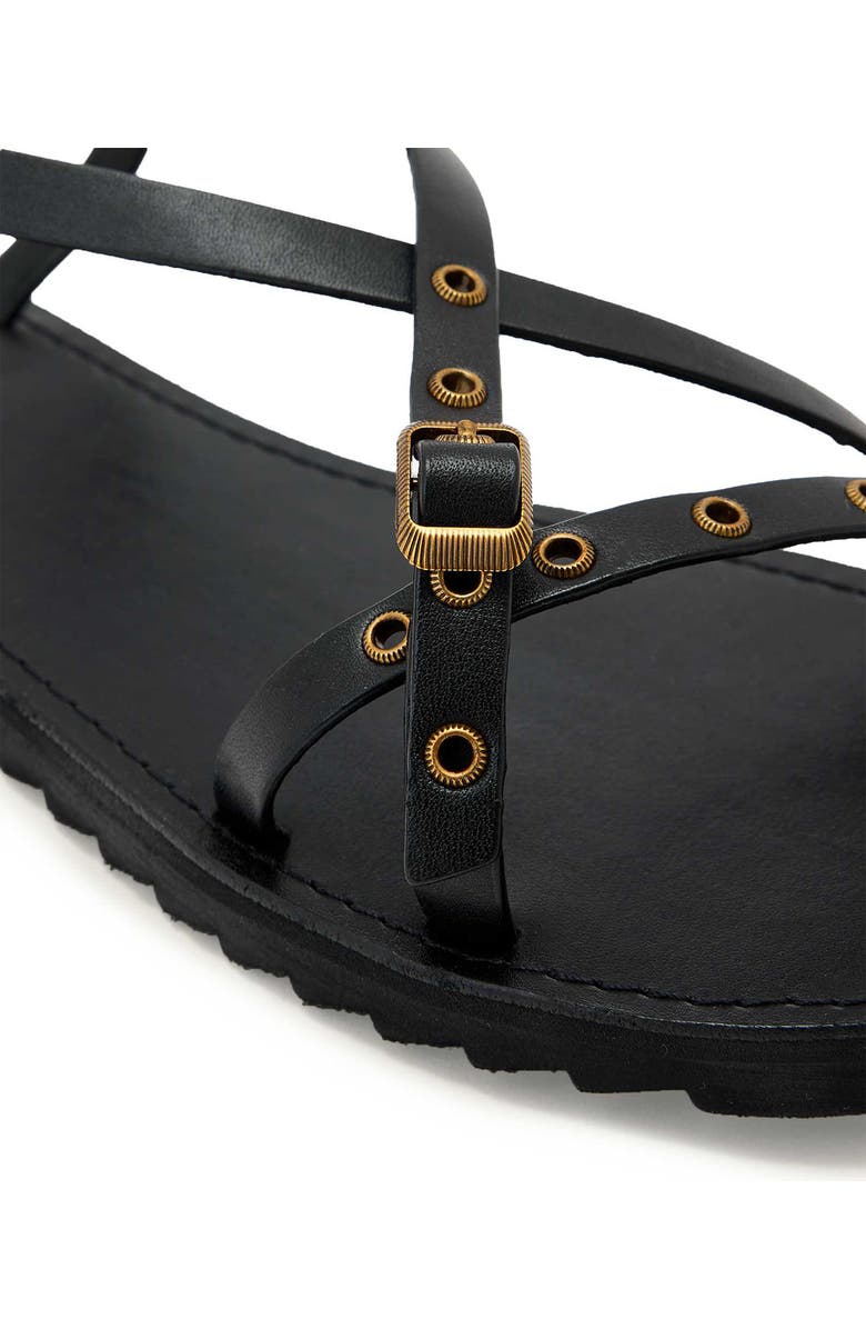 AllSaints Tyla Eyelet Ankle Strap Sandal, Alternate, color, Black