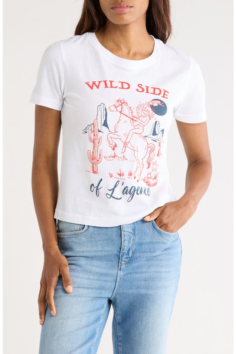 Eliza Wild Side Graphic T-Shirt, Main, color, WHITE
