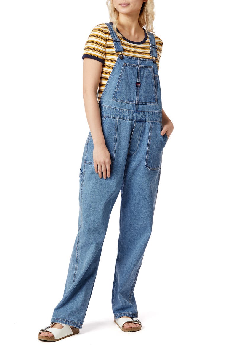 Throwback Denim Overalls, Main, color, COVE BLUE