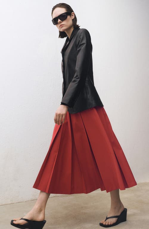 Mango Pleated Midi Skirt In Red