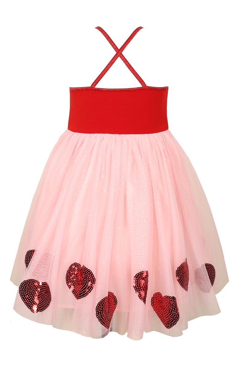 Zunie Kids' Heart Sequin Party Dress, Alternate, color, Pink