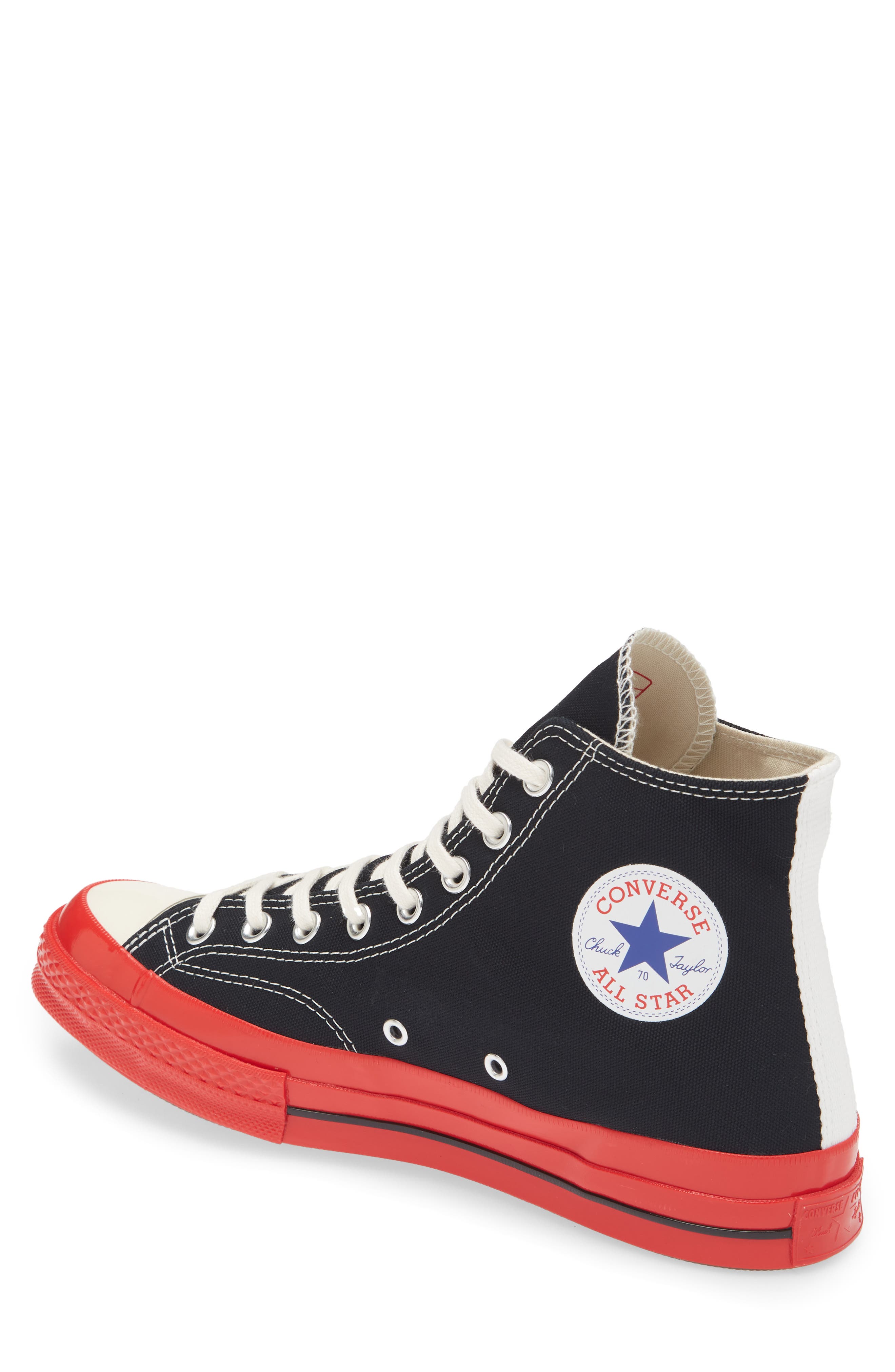 Comme des Garçons PLAY x Converse Chuck Taylor<sup>®</sup> Hidden Heart Red Sole High Top Sneaker, Alternate, color, 