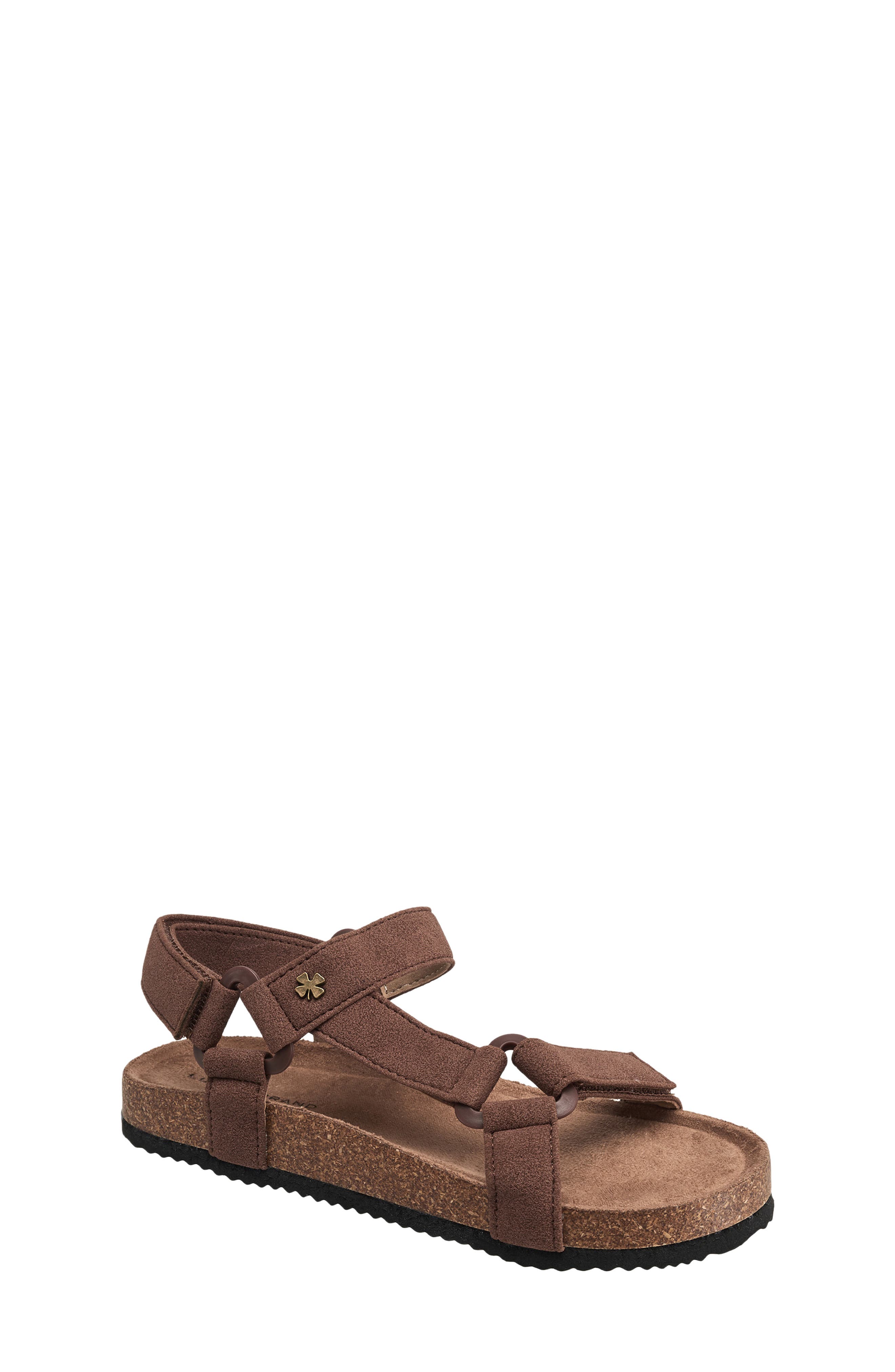Kids' Double Strap Cork Sandal, Main, color, BROWN