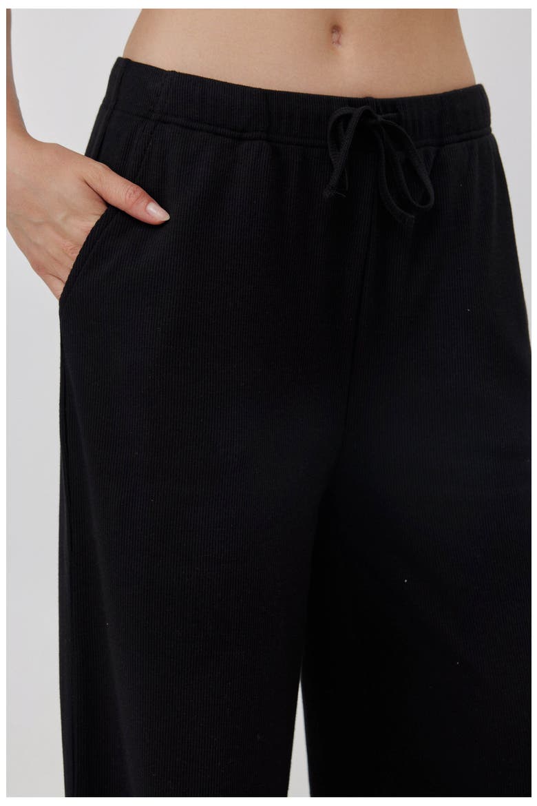 Sandy Days Loungewear Wide Leg Bottoms, Alternate, color, Black