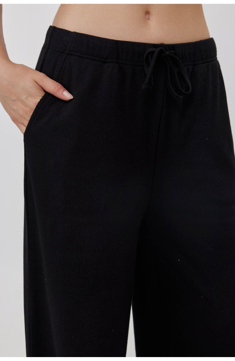 Gottex Beach Life Sandy Days Loungewear Wide Leg Bottoms, Alternate, color, Black