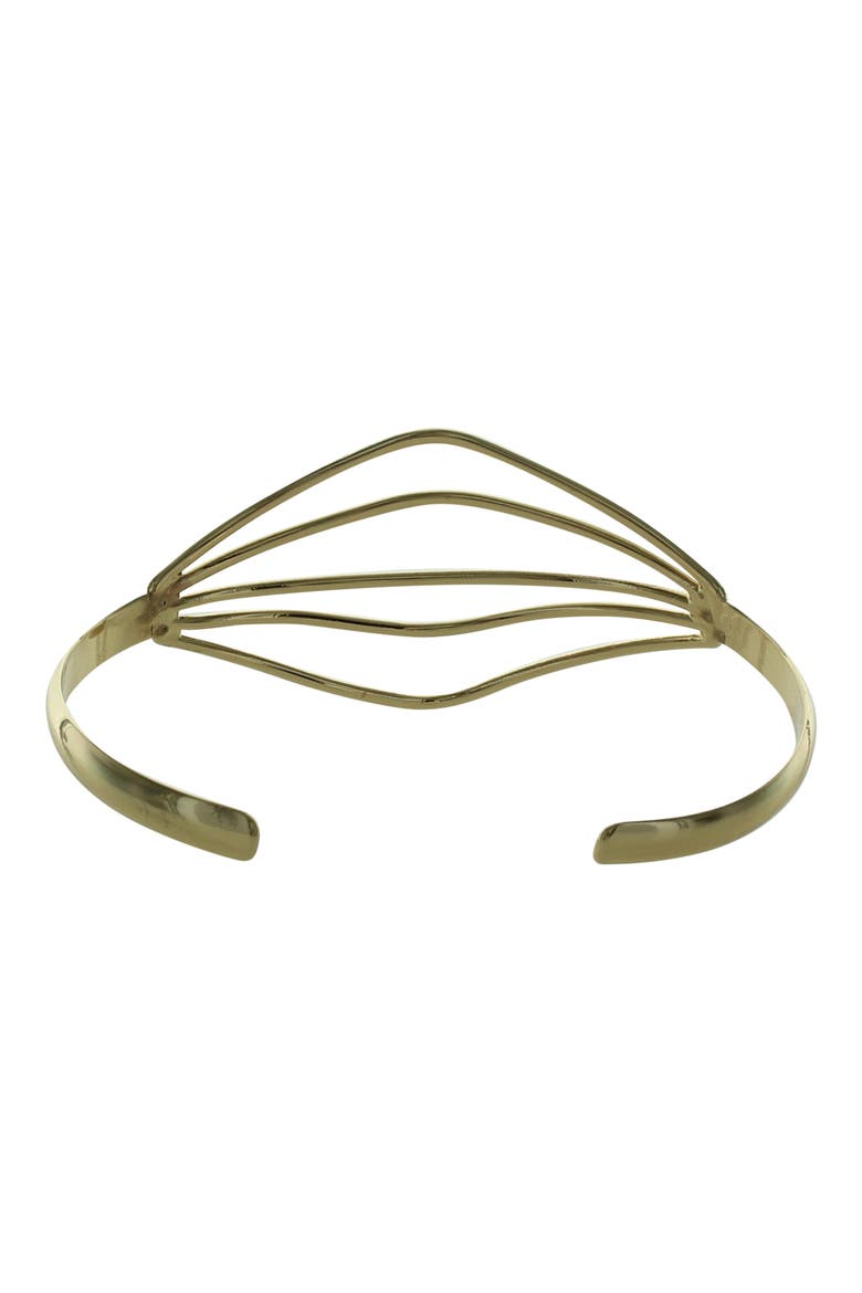 Fine Lines Cuff Bracelet, Alternate, color, GOLD