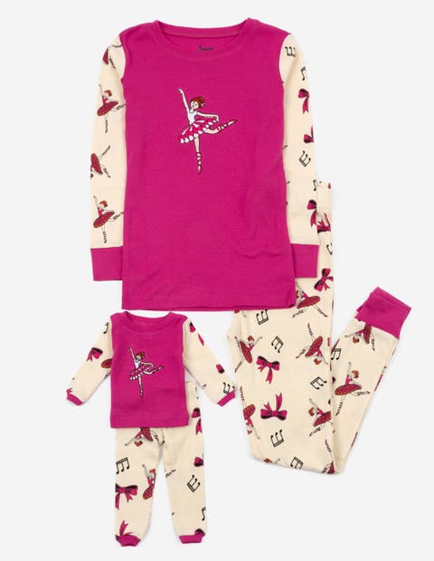 Girls Matching Doll Printed Cotton Pajamas, Fantasy & Character Prints (Toddler, Little Kid & Big Kid)