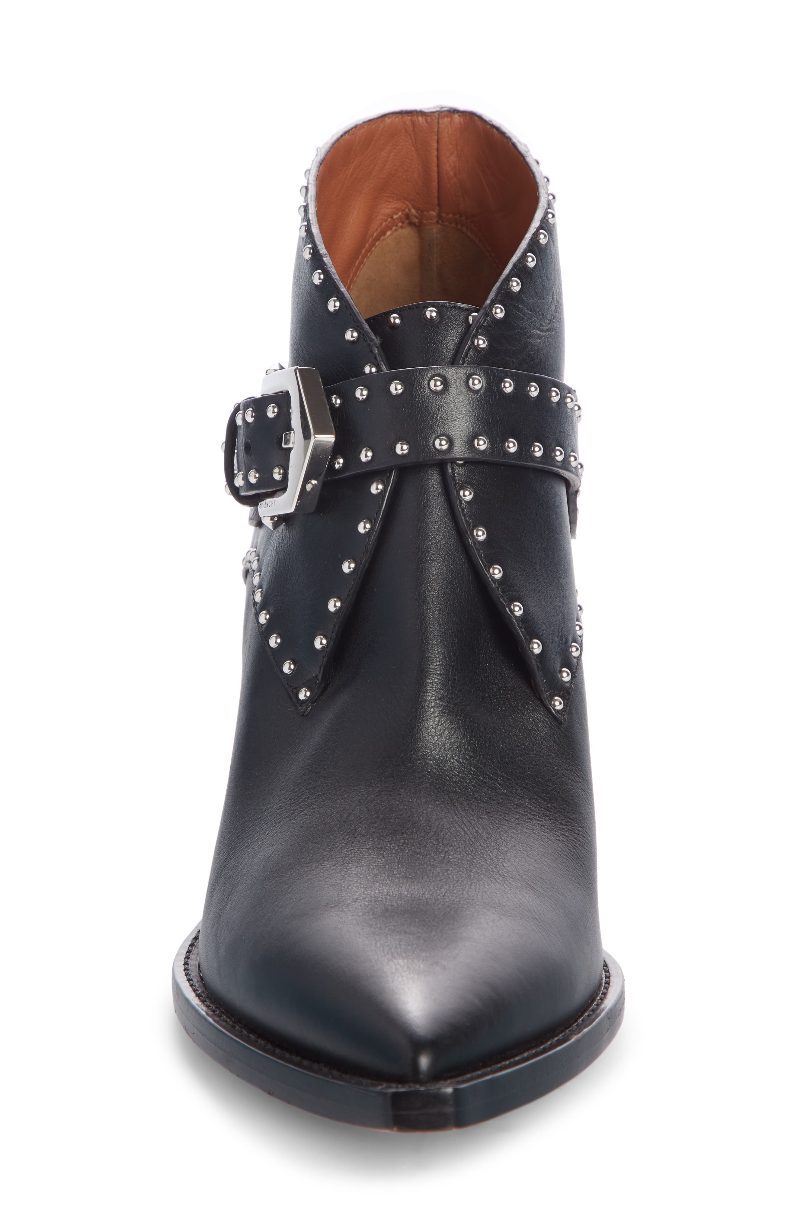 Elegant Studs Pointy Toe Boot, Alternate, color, BLACK