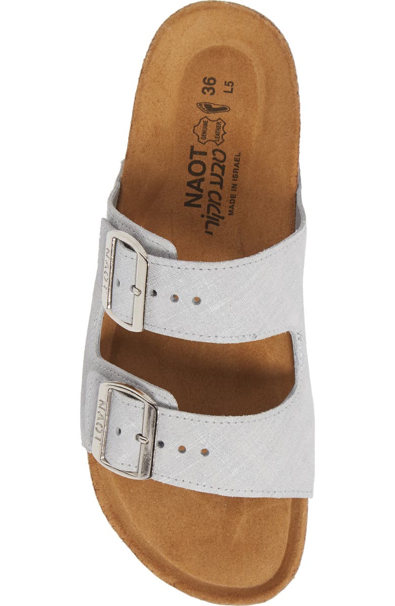 Naot Santa Barbara Water Repellent Slide Sandal, Alternate, color, Grey Linen Leather