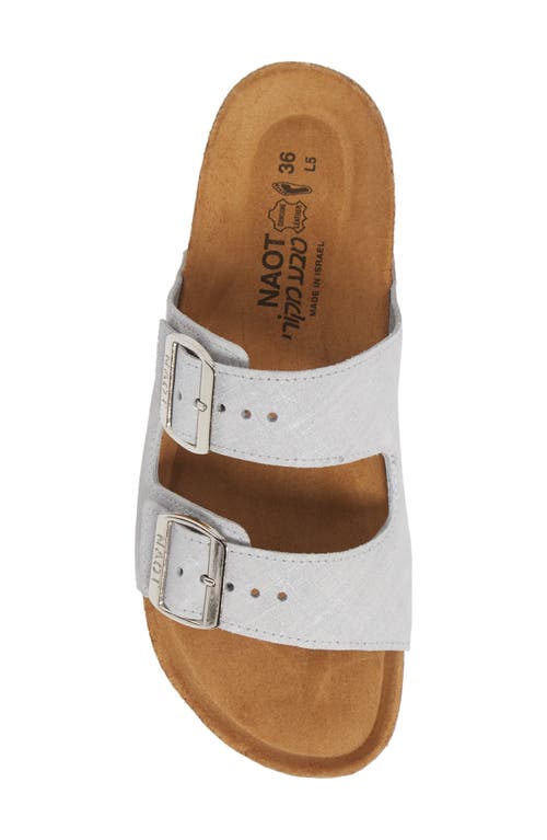 Naot Santa Barbara Water Repellent Slide Sandal In Grey Linen Leather