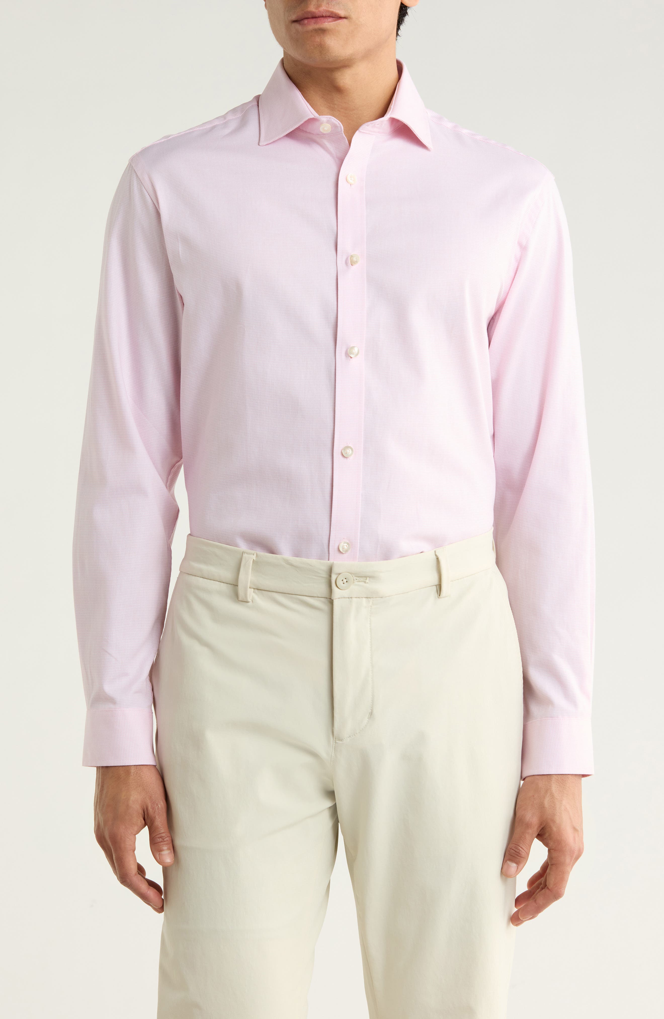 Michael Kors Slim Fit Yarn Dye Dress Shirt