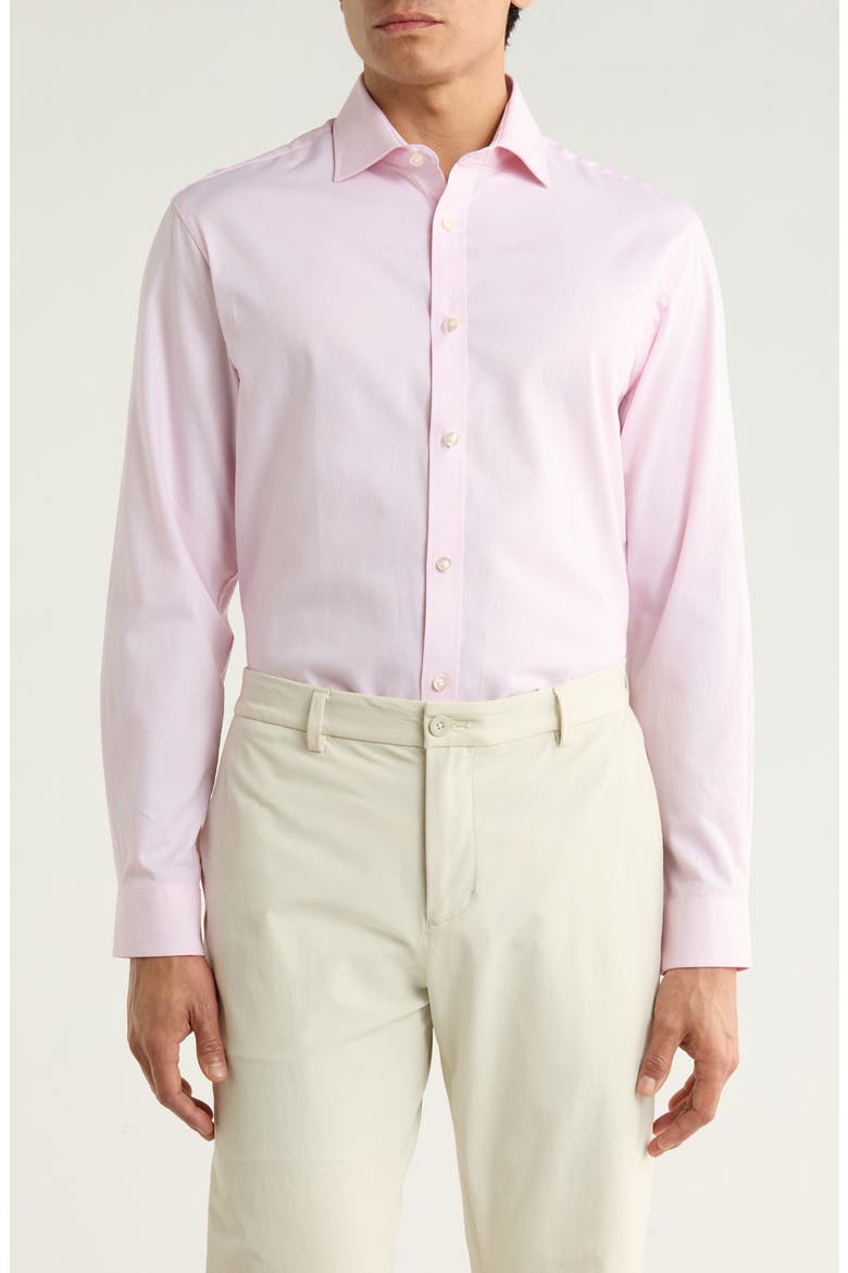 Slim Fit Yarn Dye Dress Shirt, Main, color, LIGHT ROSE