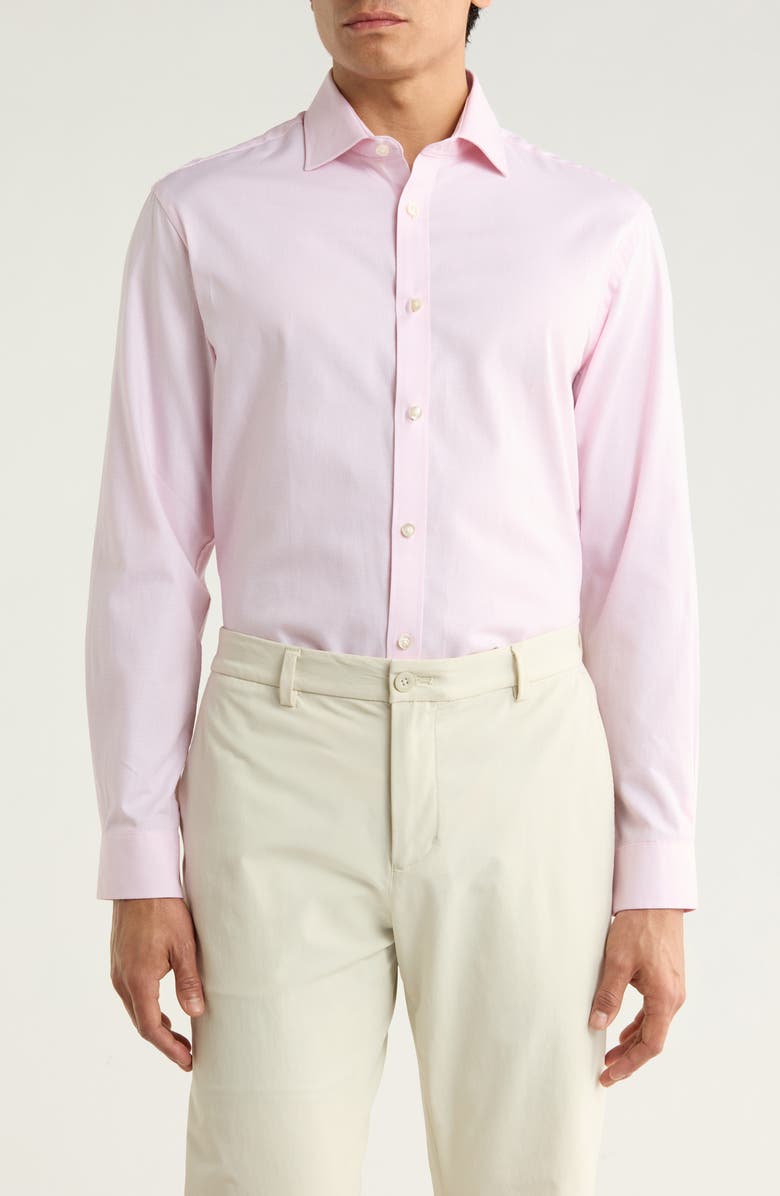Michael Kors Slim Fit Yarn Dye Dress Shirt, Main, color, Light Rose