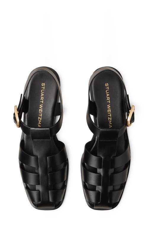 Stuart Weitzman Villa Fisherman Sandal In Black