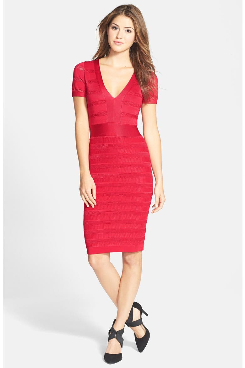 'Summer Spotlight' Knit Bandage Dress, Alternate, color, ROYAL SCARLET