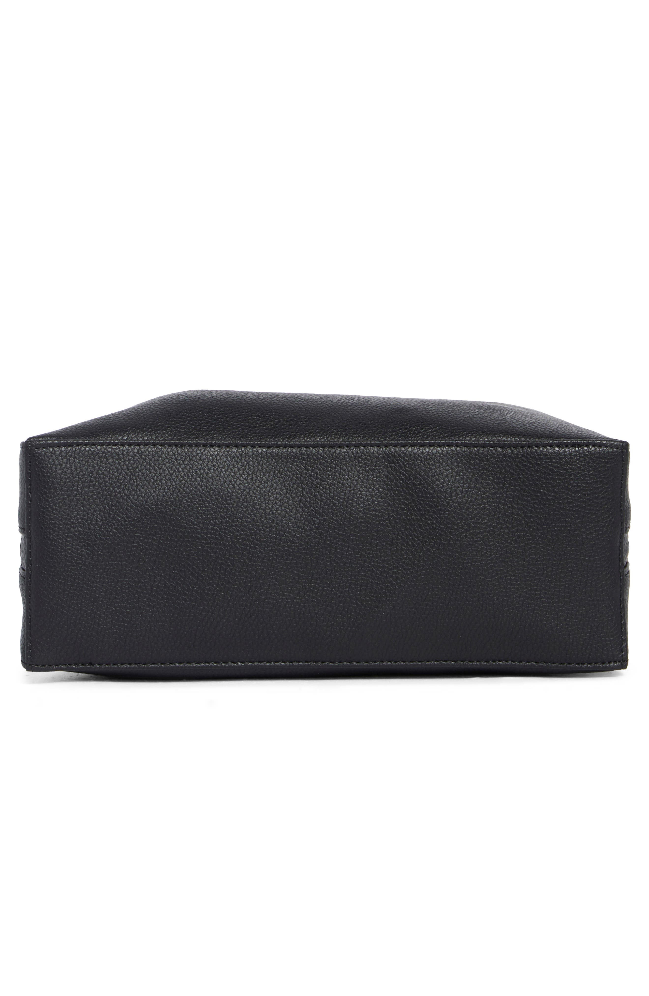 Baggu Small Recycled Leather Bowler Shoulder Bag, Alternate, color, Black
