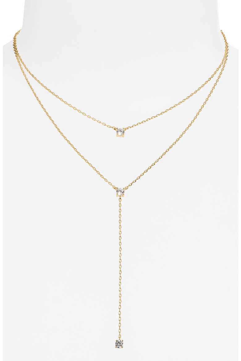 Solitaire Layered Necklace, Alternate, color, GOLD