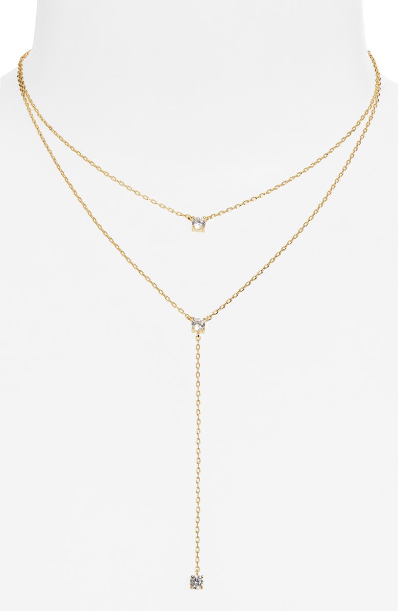 Shashi Solitaire Layered Necklace, Alternate, color, Gold