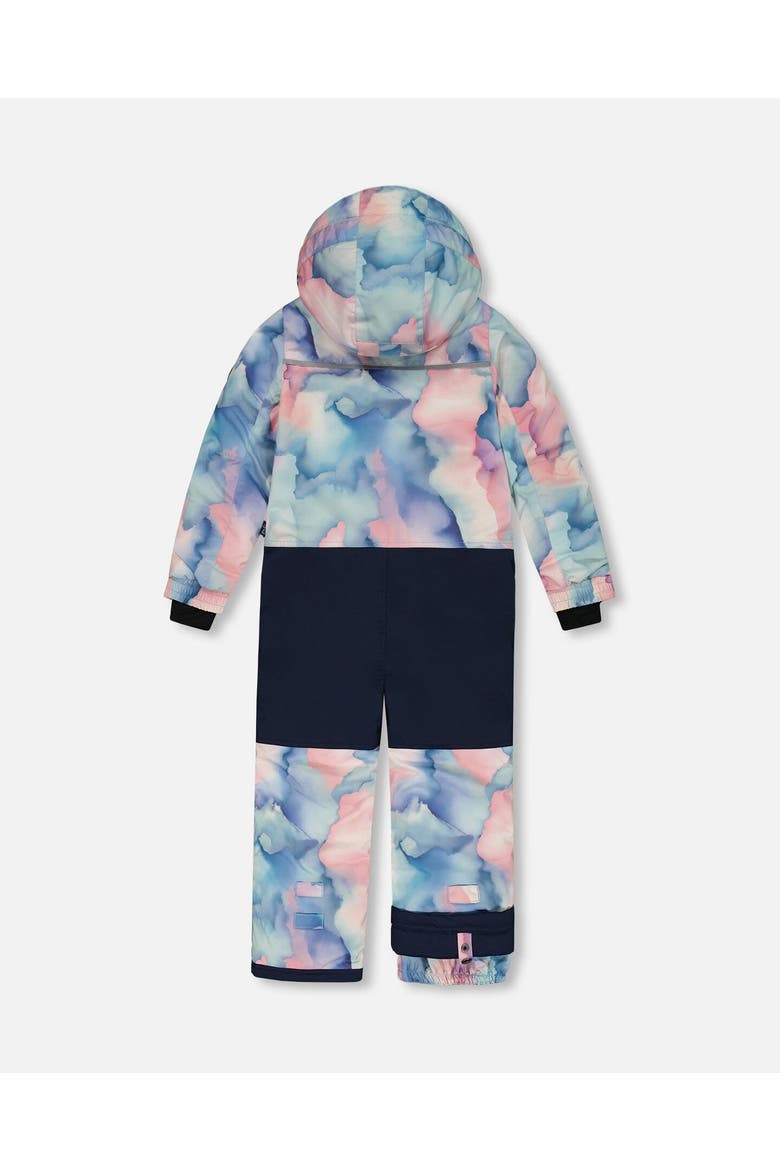 Girl's One Piece Snowsuit Printed Pastel Watercolor, Alternate, color, Printed Pastel Watercolor