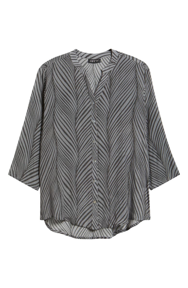 APNY Abstract Print Button-Up Shirt, Alternate, color, Dark Grey Multi