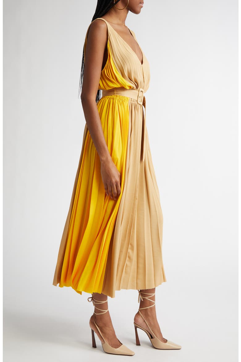 Latoya Colorblock Pleated Dress, Alternate, color, DAISY COLORBLOCK