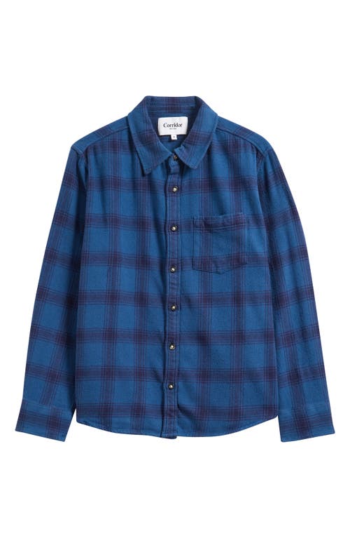 Corridor Appalachian Plaid Cotton Flannel Button-up Shirt In Blue