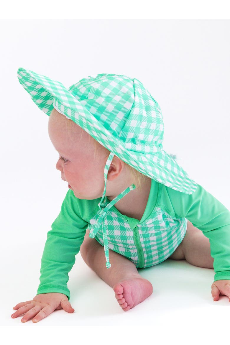Unisex Upf50+ Sun Protective Hat, Alternate, color, Spring Green Gingham
