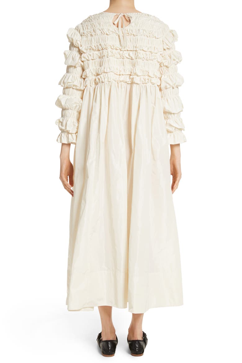Lizzie Ruffled Taffeta Dress, Alternate, color, IVORY