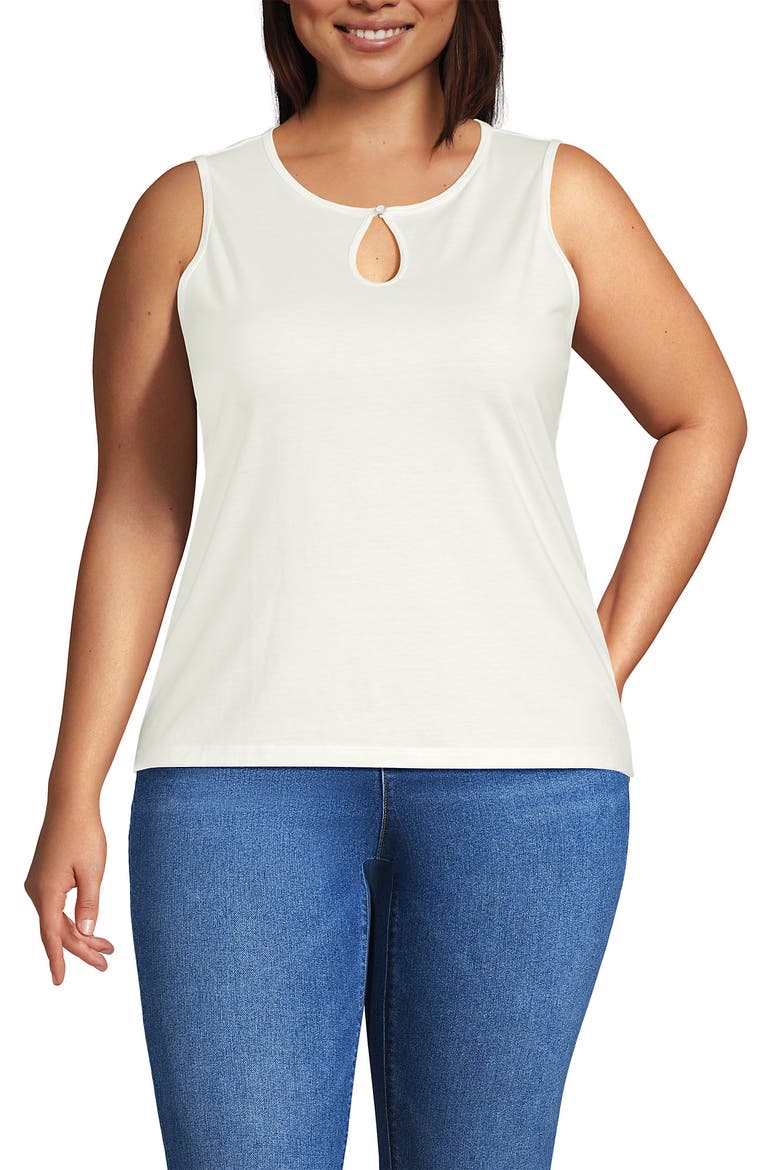 Supima Keyhole Tank, Main, color, Ivory